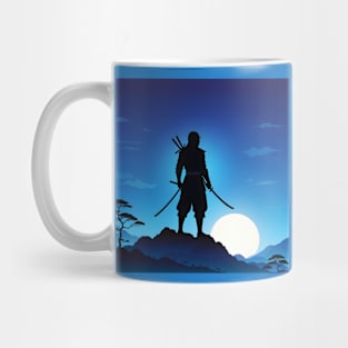 Ninja in the night with moon Mug